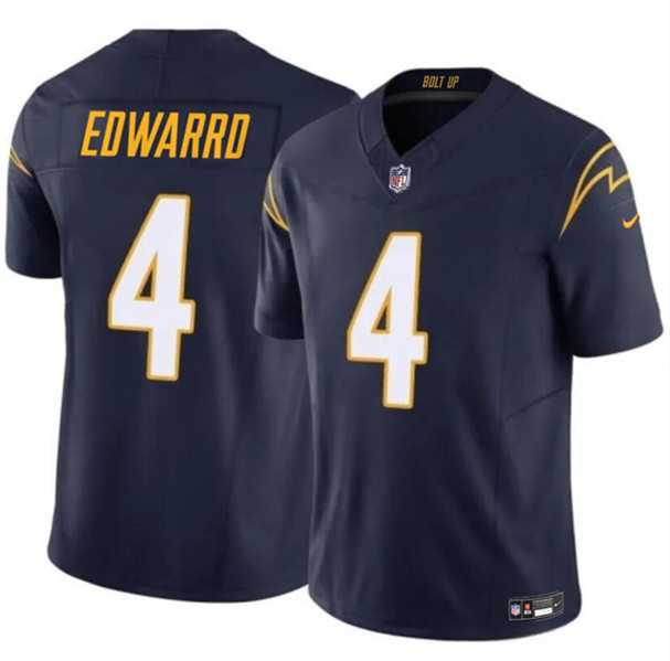 Men & Women & Youth Los Angeles Chargers #4 Gus Edwards Navy 2024 F.U.S.E. Vapor Limited Football Stitched Jersey